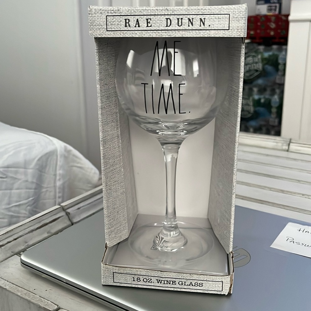 Rae Dunn 18oz Wine Glass (Me Time)